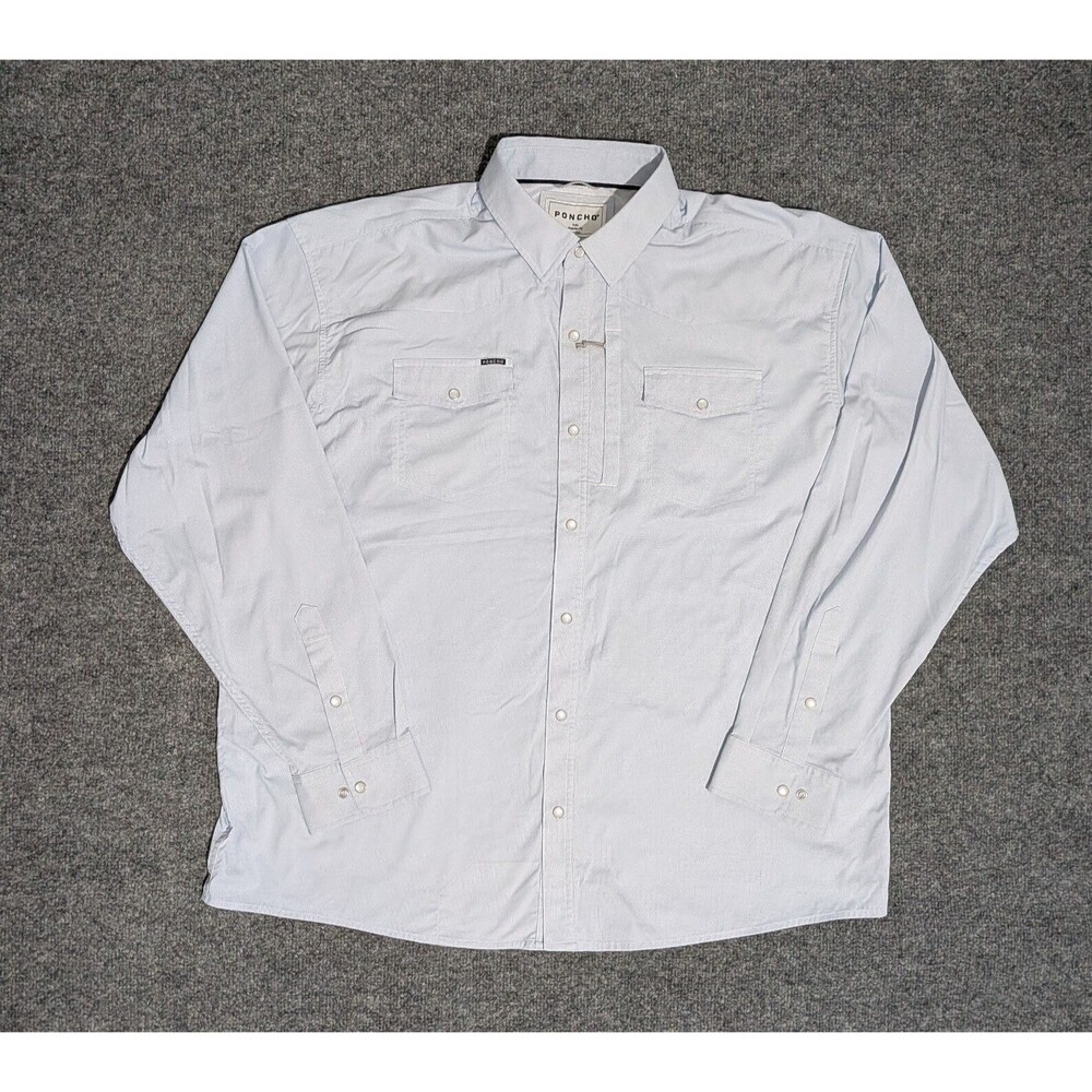 Poncho Shirt Mens XXL Regular Fit Pearl Snap Long Sleeve